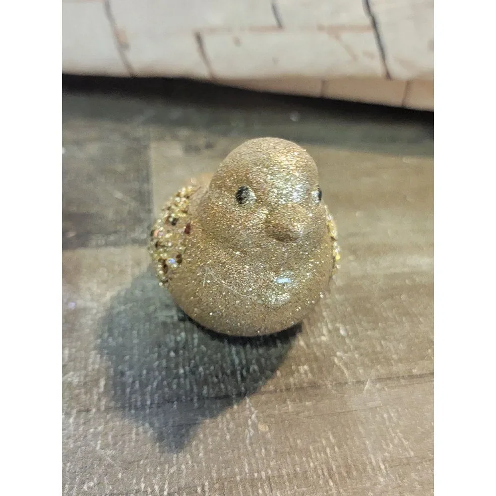 Brown glitter sequins bird ornament Xmas decor‎